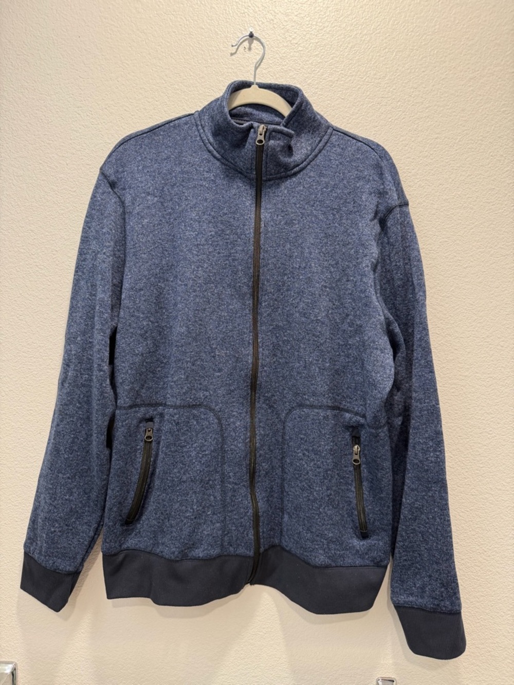 Sonoma Men's Full-Zip Sweater Jacket in Heather Blue